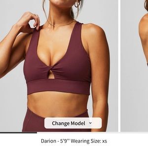 Maroon fabletics sports bra
